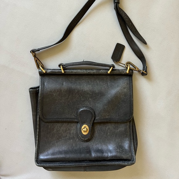 Vintage Coach Black Leather Saddlebag - Picture 8 of 10